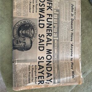 Vintage Newspaper with JFK Headline